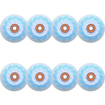 85A Led Light Up Inline Skate Wheels 72Mm 76Mm 80Mm Led Flashing Replacement Inline Skate Wheels with Bearings (Pack of 8),Blue,80mm