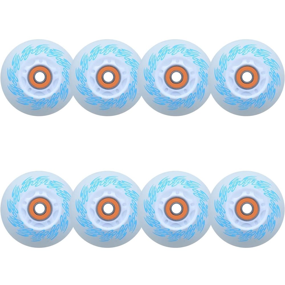 85A Led Light Up Inline Skate Wheels 72Mm 76Mm 80Mm Led Flashing Replacement Inline Skate Wheels with Bearings (Pack of 8),Blue,80mm