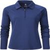 MoFiz Women's Golf Polo Shirt Long Sleeve Collared 1/4 Zip Stretch Soft Athletic Tops for Tennis Hiking & Outdoor Sports Navy Blue 2XL view 1