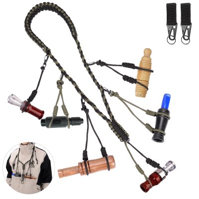 Ideagle Duck Call Lanyard, Duck Hunting Accessories with 11 Adjustable Loops, Holds 11 Duck Calls,Comfort Neck Call Lanyard for Hunting Predator Ducks-with 2 Keychains