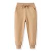 ACESTAR Toddler Boys Cotton Jogger Pants, Little Boys Drawstring Elastic Waist Sweatpants Kids Active Pants with Pocket 2 Pack Khaki and Black,6T view 3