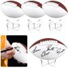 Hiboom Autograph Football with Stand, 4 Pcs, White, Brown, Size 1 view 1