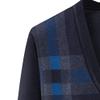 Men's Casual Argyle Cardigan Sweaters Button Up Wool Blend Jacket V Neck Soft Knitted Plaid Pockets Sweaters (XX-Large,Dark Blue2) view 2