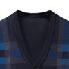 Men's Casual Argyle Cardigan Sweaters Button Up Wool Blend Jacket V Neck Soft Knitted Plaid Pockets Sweaters (XX-Large,Dark Blue2) view 3