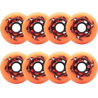 UZIAH 8 Pack Roller Hockey Wheels 86A Soft Inline Replacement Wheels 72Mm 76Mm 80Mm Outdoor Speed Skates Wheels,Orange,72mm