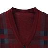 Men's Casual Argyle Cardigan Sweaters Button Up Wool Blend Jacket V Neck Soft Knitted Plaid Pockets Sweaters (XX-Large,Wine Red3) view 3
