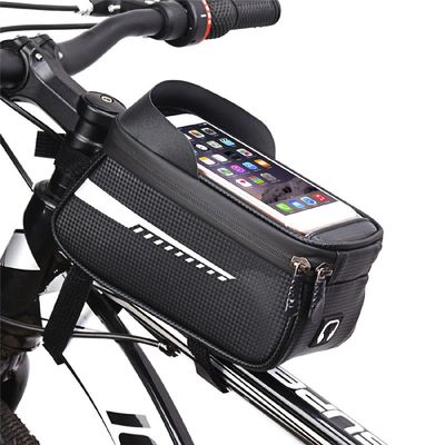 BUDAOWEN Bicycle Bag Waterproof Front Bike Cycling Bag,Durable Mountain Road Bike Front Beam Bag Saddle Bag Sensitive Touch Screen Compatible Below 6.5"