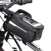 BUDAOWEN Bicycle Bag Waterproof Front Bike Cycling Bag,Durable Mountain Road Bike Front Beam Bag Saddle Bag Sensitive Touch Screen Compatible Below 6.5" view 1