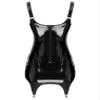 ACSUSS Sexy Womens Bodycon Mini Dresses with Metal Clips Sleeveless Latex Tank Dresses Rave Party Costume Black E 3X-Large view 2