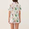 Aonoapll Women Christmas Pajama Set Nutcracker Printed Short Sleeve Button Shirt and Shorts 2 Piece Lounge Sleepwear(White,Small) view 4