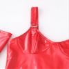 ACSUSS Sexy Womens Bodycon Mini Dresses with Metal Clips Sleeveless Latex Tank Dresses Rave Party Costume Red E Small view 3