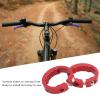 2-Pack Aluminum Alloy Lock-On Grip Clamps for Road & Mountain Bikes  22.2mm Handlebar Security Rings in Red view 3