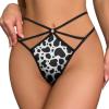 LYAHVGU Cow Print Texture Pattern Womens Sexy Thongs Adjustable Low Waist T-Back Bikini Panties view 1