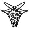 LYAHVGU Cow Print Texture Pattern Womens Sexy Thongs Adjustable Low Waist T-Back Bikini Panties view 2