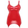 ACSUSS Sexy Womens Bodycon Mini Dresses with Metal Clips Sleeveless Latex Tank Dresses Rave Party Costume Red E X-Large view 1