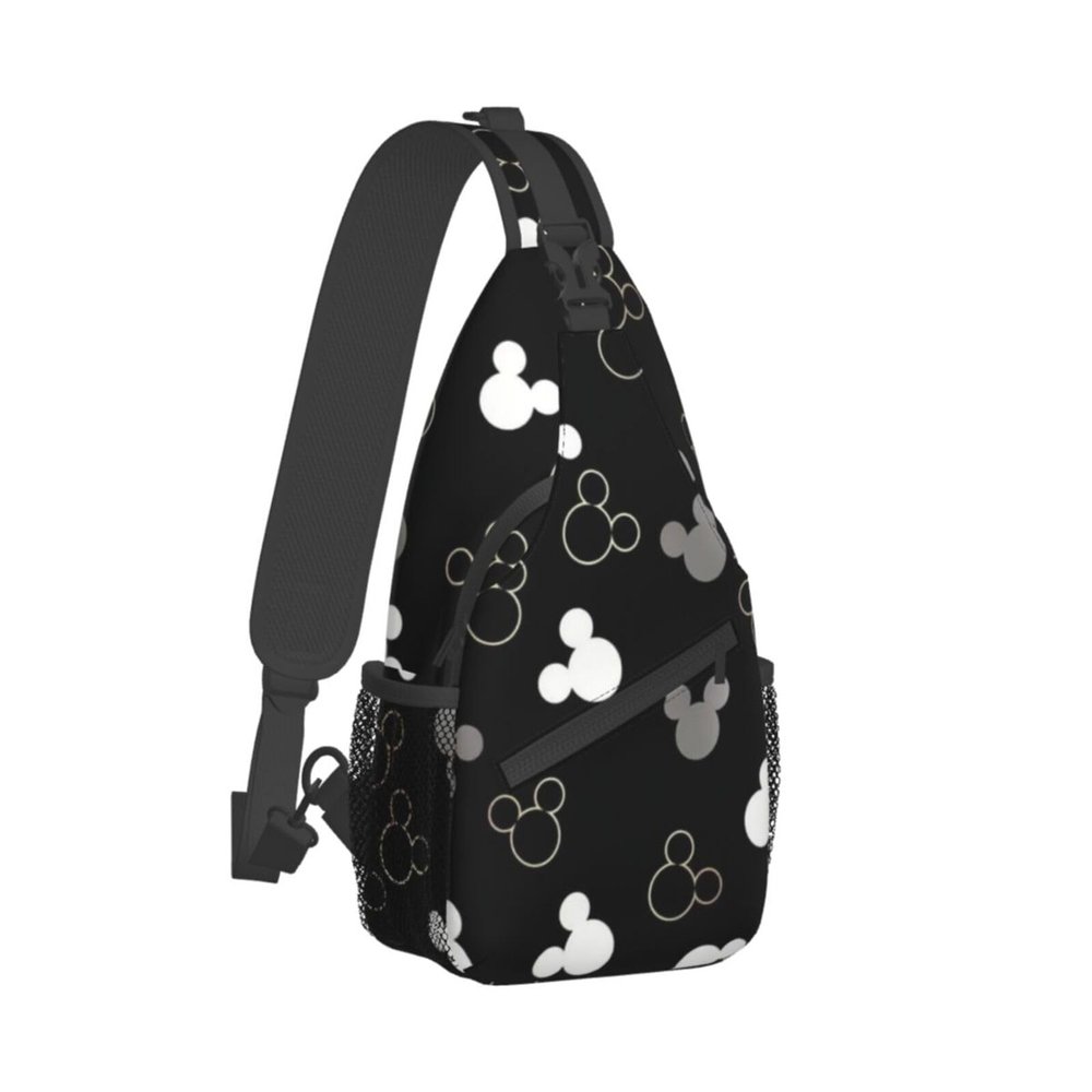 Adult Sling Bag Unisex Chest Bags Crossbody Backpack Sling Bags Casual Daypacks Shoulder Bag for Women Men Cycling Hiking Travel (black)
