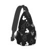 Adult Sling Bag Unisex Chest Bags Crossbody Backpack Sling Bags Casual Daypacks Shoulder Bag for Women Men Cycling Hiking Travel (black) view 1