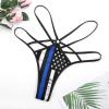 LYAHVGU American Blue Line USA Police Stars Flag Pattern Womens Sexy Thongs Adjustable Low Waist T-Back Bikini Panties, Small, Style view 4