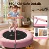 BCAN 36'' Toddler Trampoline, ASTM Certified - Kids Trampoline for Ages 1-6, Foam Handle & Safe Thickened Cover, Mini Trampoline for Kids Indoor, Easy to Assemble view 3