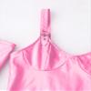 ACSUSS Sexy Womens Bodycon Mini Dresses with Metal Clips Sleeveless Latex Tank Dresses Rave Party Costume Pink E Large view 4