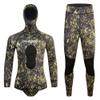 1.5MM Neoprene Spearfishing Wetsuit with Hooded, 2 Pieces Camouflage Hunting Diving Suit for Cool Water Freediving Snorkeling,M view 1