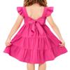 Arshiner Toddler Girl Dress Summer Cotton Formal Party Birthday Wedding Fairy Dresses Hot Pink 4t view 1