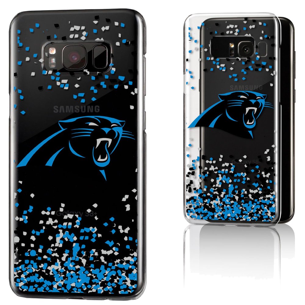 Keyscaper Carolina Panthers Galaxy Clear Case with Confetti Design