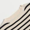 Algasan Women's Striped Crew Neck Sweater Long Sleeve Knit Lightweight Skinny Waist Knit Sweater Pullover Apricot view 3