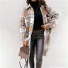 Clearance Womens Casual Plus Size Shacket Jacket Long Sleeve Button Down Shirts Blouses Tops C-Khaki view 2