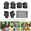 Yuecoom 6Pcs / Set Roller Skating Protective Gear Adjustable Knee Elbow Palm Guards for 618 Years Old Knee Pads for Kids Kids Knee Pads and Elbow Pads Set Elbow Pads(Black) view 3