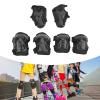 Yuecoom 6Pcs / Set Roller Skating Protective Gear Adjustable Knee Elbow Palm Guards for 618 Years Old Knee Pads for Kids Kids Knee Pads and Elbow Pads Set Elbow Pads(Black) view 4