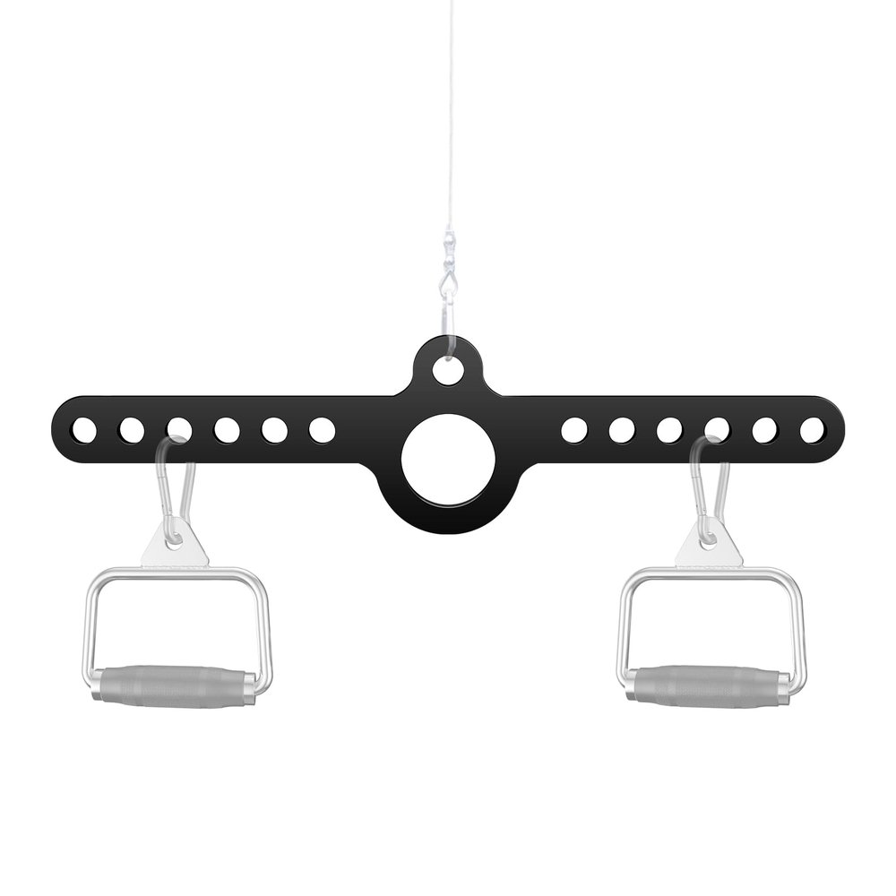 RIMLUFE Spreader Bar Double to Single D Handle LAT Pull Down T Bar Cable Row Attachments Landmine Adapter for Gym,Exercise Pulley System Adaptor Plate Cable Machine Crossover for Belt Squat Rack