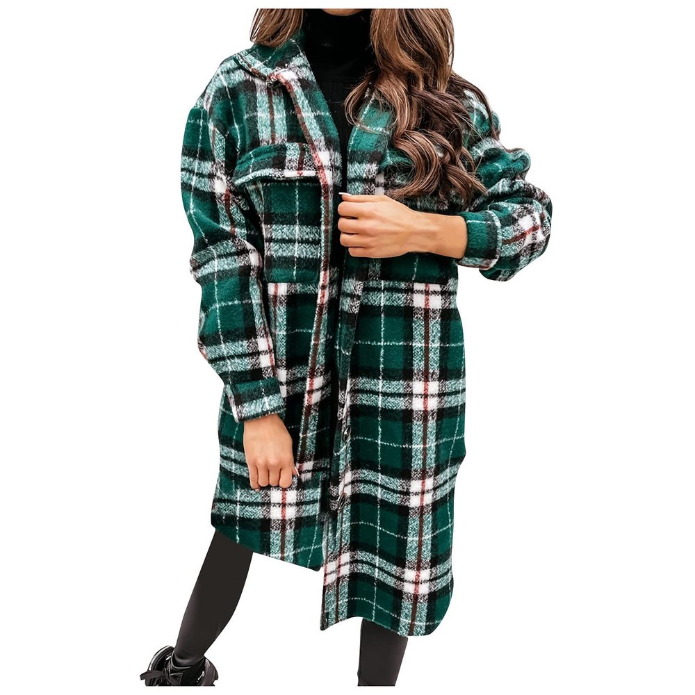 Clearance Women Corduroy Shirts Casual Long Sleeve Button Down Blouses Top C-Green
