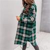 Clearance Women Corduroy Shirts Casual Long Sleeve Button Down Blouses Top C-Green view 2
