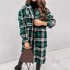 Clearance Women Corduroy Shirts Casual Long Sleeve Button Down Blouses Top C-Green view 4