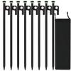 8Pcs Tent Stakes, 16in Heavy Duty Tent Stakes with Storage Pouch, Dia 0.35" Forged Steel Stakes for Tent Used on Rocks, Grassland, Snowfield(8Pcs 16in Stakes) view 1