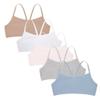 Rene Rofe 5 Pack Cotton Girls Training Bras - Racerback Crop Cami Training Bras for Girls Blush/Beige view 1