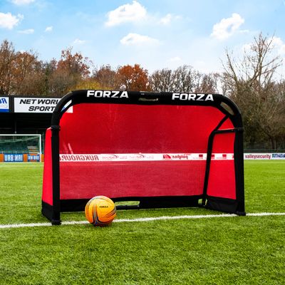 FORZA Aluminum POD Soccer Goals | PRO ALU50 Folding Soccer Goal - Fold-Away & Freestanding Target Goals - x4 Sizes and x9 Colors (Red, 4ft x 2.5ft)