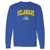 AL03 - Delaware Blue Hens Arch Logo Long Sleeve T Shirt - 2X-Large - Royal view 1