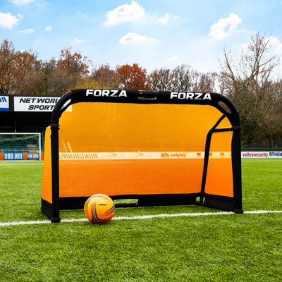 FORZA Aluminum POD Soccer Goals | PRO ALU50 Folding Soccer Goal - Fold-Away & Freestanding Target Goals - x4 Sizes and x9 Colors (Orange, 4ft x 2.5ft)