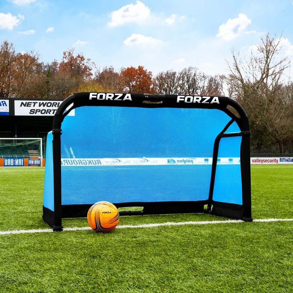 FORZA Aluminum POD Soccer Goals | PRO ALU50 Folding Soccer Goal - Fold-Away & Freestanding Target Goals - x4 Sizes and x9 Colors (Sky Blue, 5ft x 3ft)