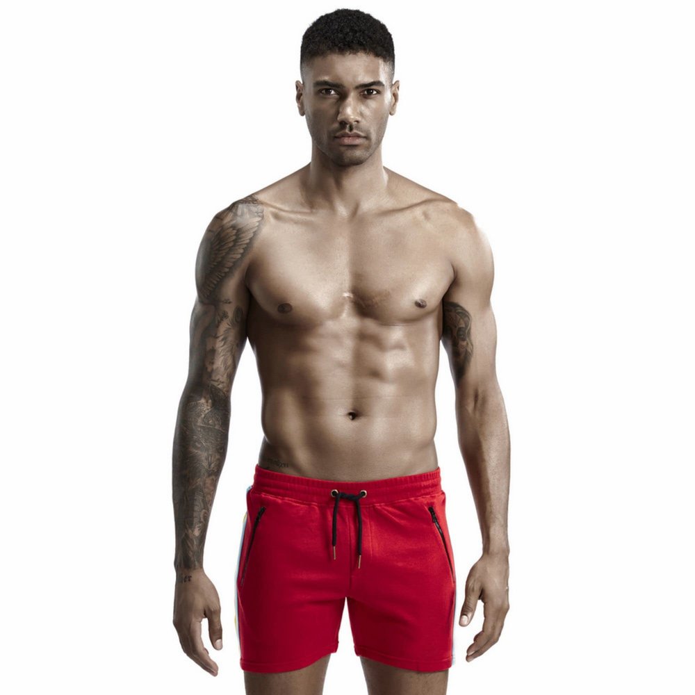 Sipumia Men's Pride Rainbow Swim Trunks Red Rainbow Vertical Stripe L