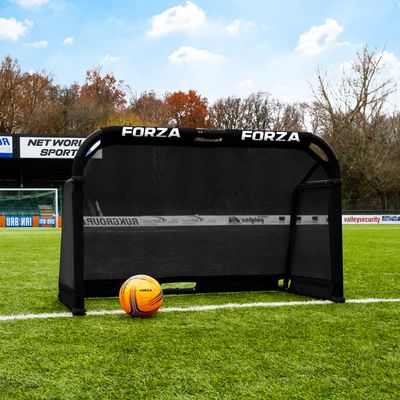 FORZA Aluminum POD Soccer Goals | PRO ALU50 Folding Soccer Goal - Fold-Away & Freestanding Target Goals - x4 Sizes and x9 Colors (Black, 5ft x 3ft)