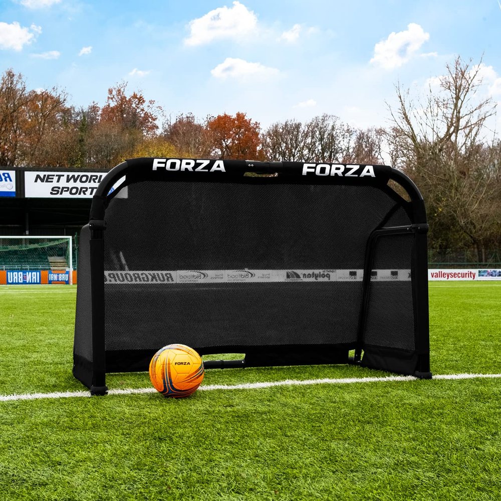 FORZA Aluminum POD Soccer Goals | PRO ALU50 Folding Soccer Goal - Fold-Away & Freestanding Target Goals - x4 Sizes and x9 Colors (Black, 5ft x 3ft)