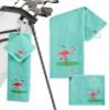 Embroidered Golf Towel Set  Custom Towels for Golf Bags & Carts  Golf Accessories & Gifts for Kids, Men, & Women  Microfiber Waffle and Ball Towels  Flamingo Design - 2-Pack view 1
