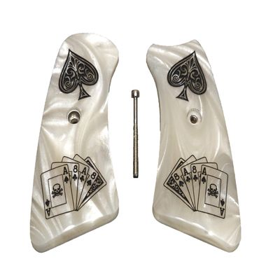 Pearl Dead Man's Hand Ruger GP100 Grip Inserts
