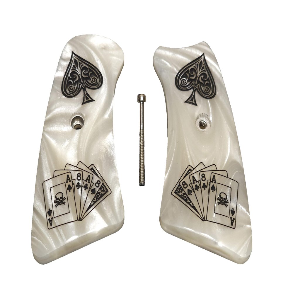 Pearl Dead Man's Hand Ruger GP100 Grip Inserts