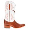 Vaccari Men's Brooks Genuine Cognac Smooth Ostrich Longhorns Embroidery Narrow Square Toe Cowboy Boots - 9.5 EE view 3