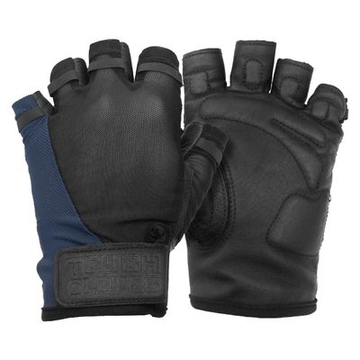 Superset Leather Workout Gloves for Weight-Lifting (Padded) Perfect for Gym Training (Breathable) Black (Black W/Navy, 11 Mens XL)