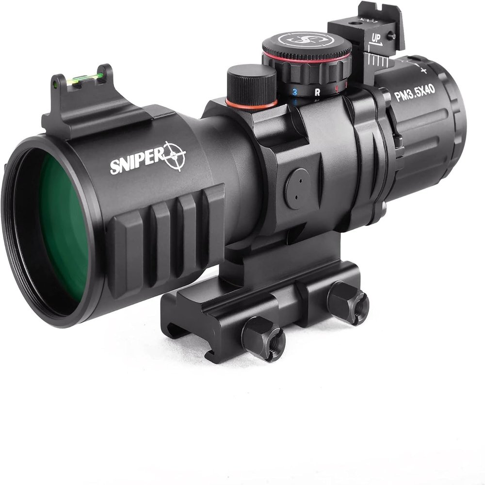 GII PM3.5X40 Prism Scope Long Eye Relief 3.5x40mm Prism Scope Wide Angle Red/Green/Blue Illuminated (PM3.5X40CH)